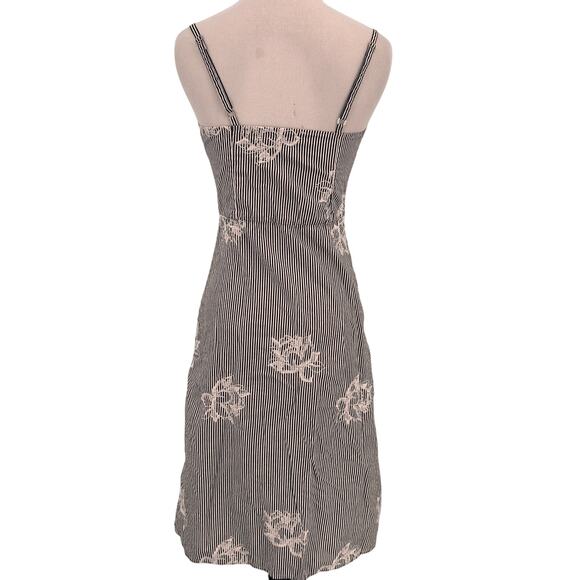 Ali & Jay Women's Striped Button Button Front Bow Tie Aline Dress Size Small - Picture 4 of 10